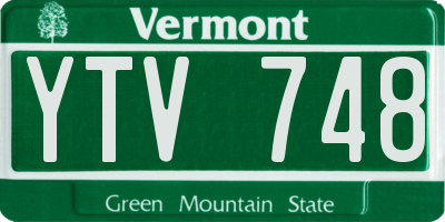 VT license plate YTV748