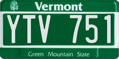 VT license plate YTV751