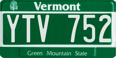 VT license plate YTV752