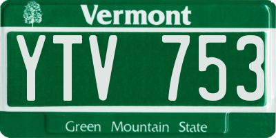 VT license plate YTV753