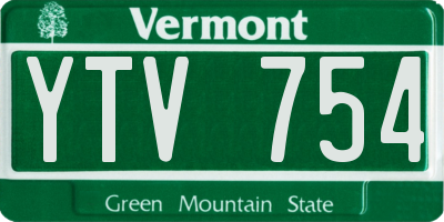 VT license plate YTV754