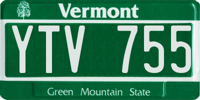 VT license plate YTV755