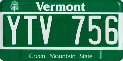 VT license plate YTV756