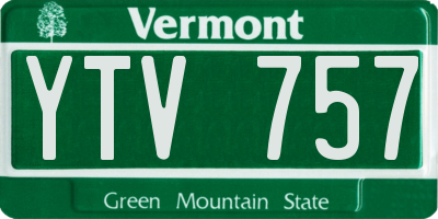 VT license plate YTV757