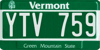 VT license plate YTV759