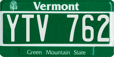 VT license plate YTV762