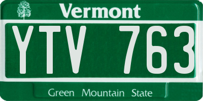VT license plate YTV763