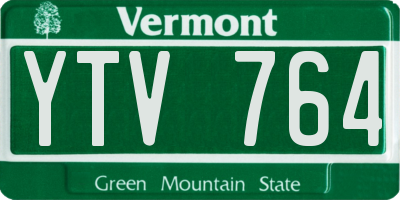 VT license plate YTV764