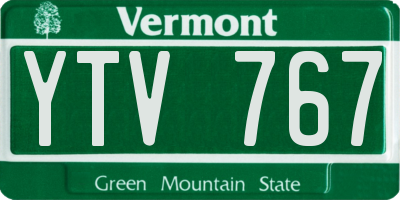 VT license plate YTV767