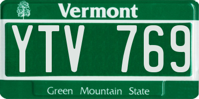 VT license plate YTV769