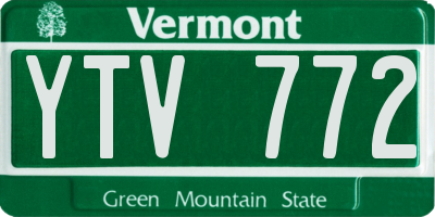 VT license plate YTV772