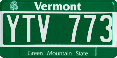 VT license plate YTV773