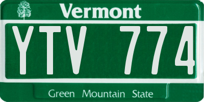 VT license plate YTV774