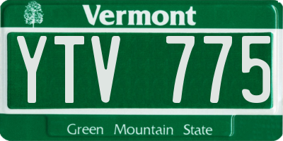 VT license plate YTV775