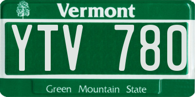 VT license plate YTV780