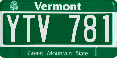 VT license plate YTV781