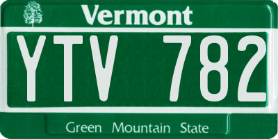 VT license plate YTV782