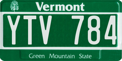 VT license plate YTV784
