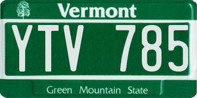 VT license plate YTV785