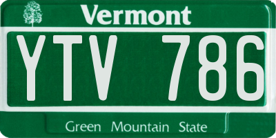 VT license plate YTV786