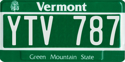 VT license plate YTV787