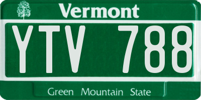 VT license plate YTV788