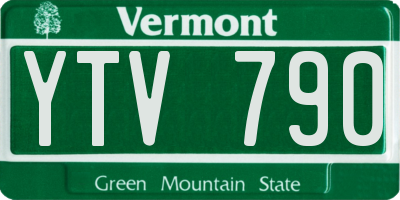 VT license plate YTV790
