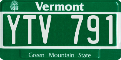 VT license plate YTV791