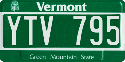 VT license plate YTV795