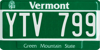 VT license plate YTV799