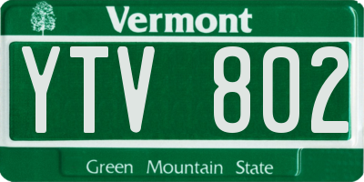 VT license plate YTV802