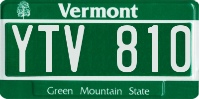 VT license plate YTV810
