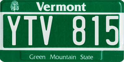 VT license plate YTV815