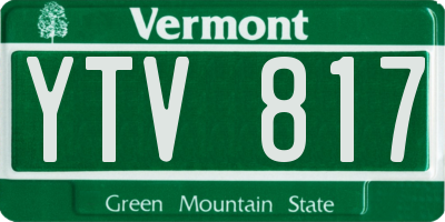VT license plate YTV817