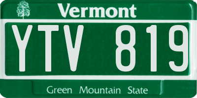 VT license plate YTV819