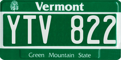 VT license plate YTV822