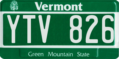 VT license plate YTV826