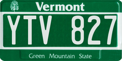 VT license plate YTV827