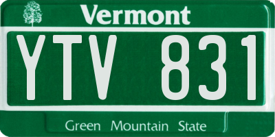 VT license plate YTV831