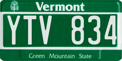VT license plate YTV834