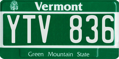 VT license plate YTV836