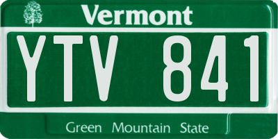VT license plate YTV841