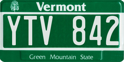 VT license plate YTV842