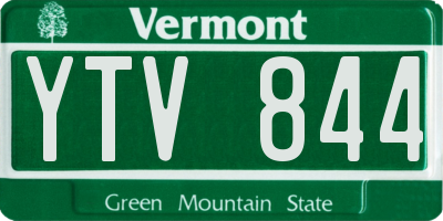 VT license plate YTV844