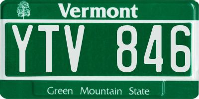 VT license plate YTV846