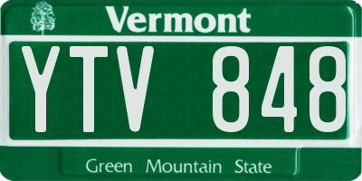 VT license plate YTV848
