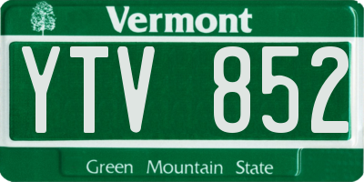 VT license plate YTV852