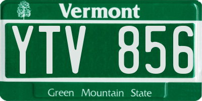 VT license plate YTV856