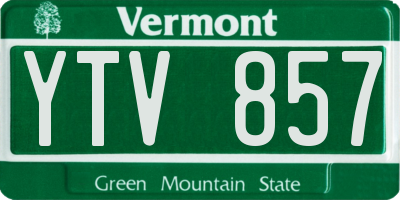 VT license plate YTV857