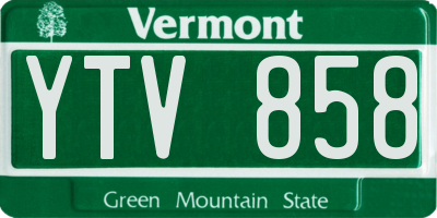 VT license plate YTV858